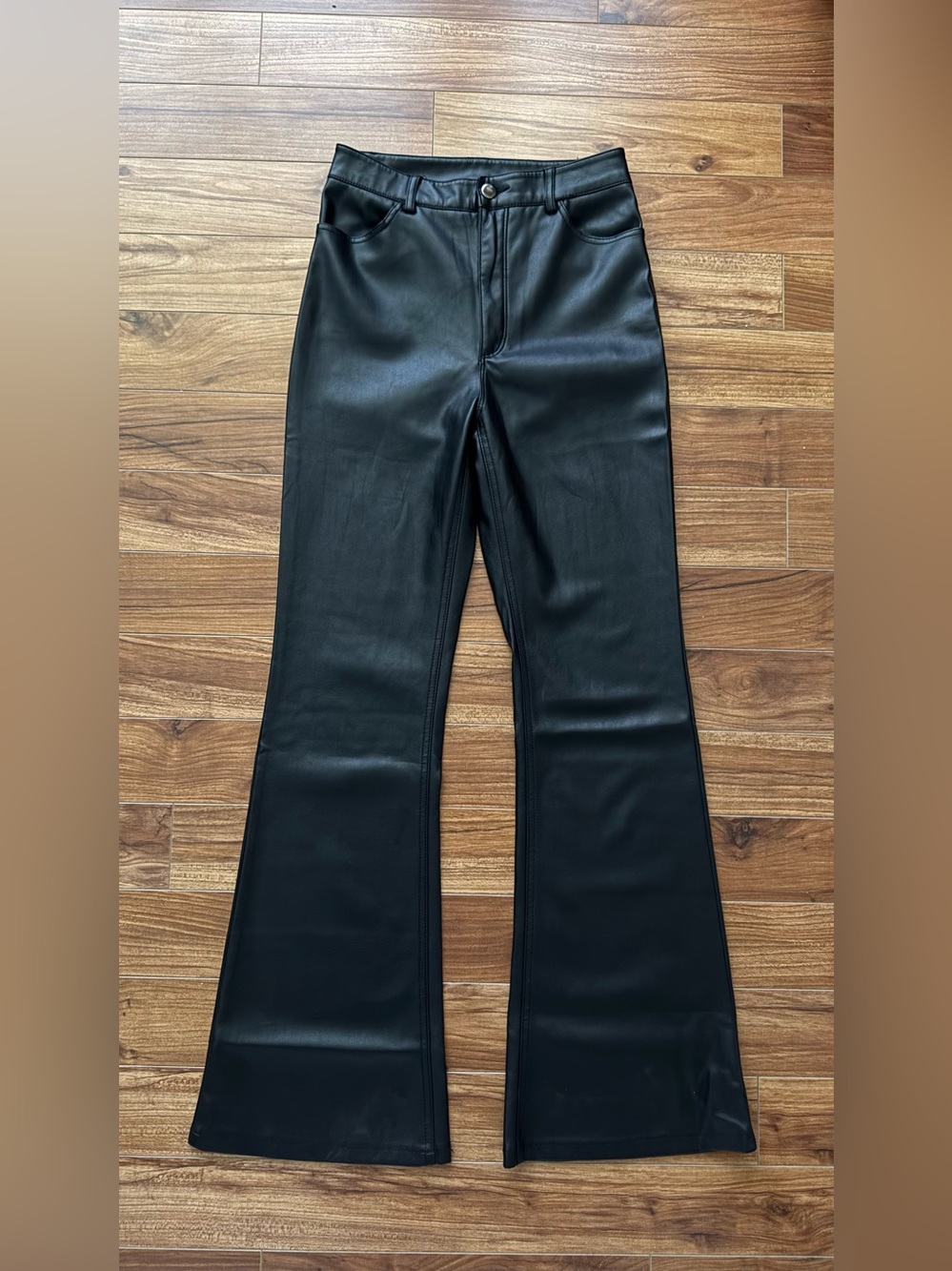 Dynamite Black Faux Leather Flare Pants